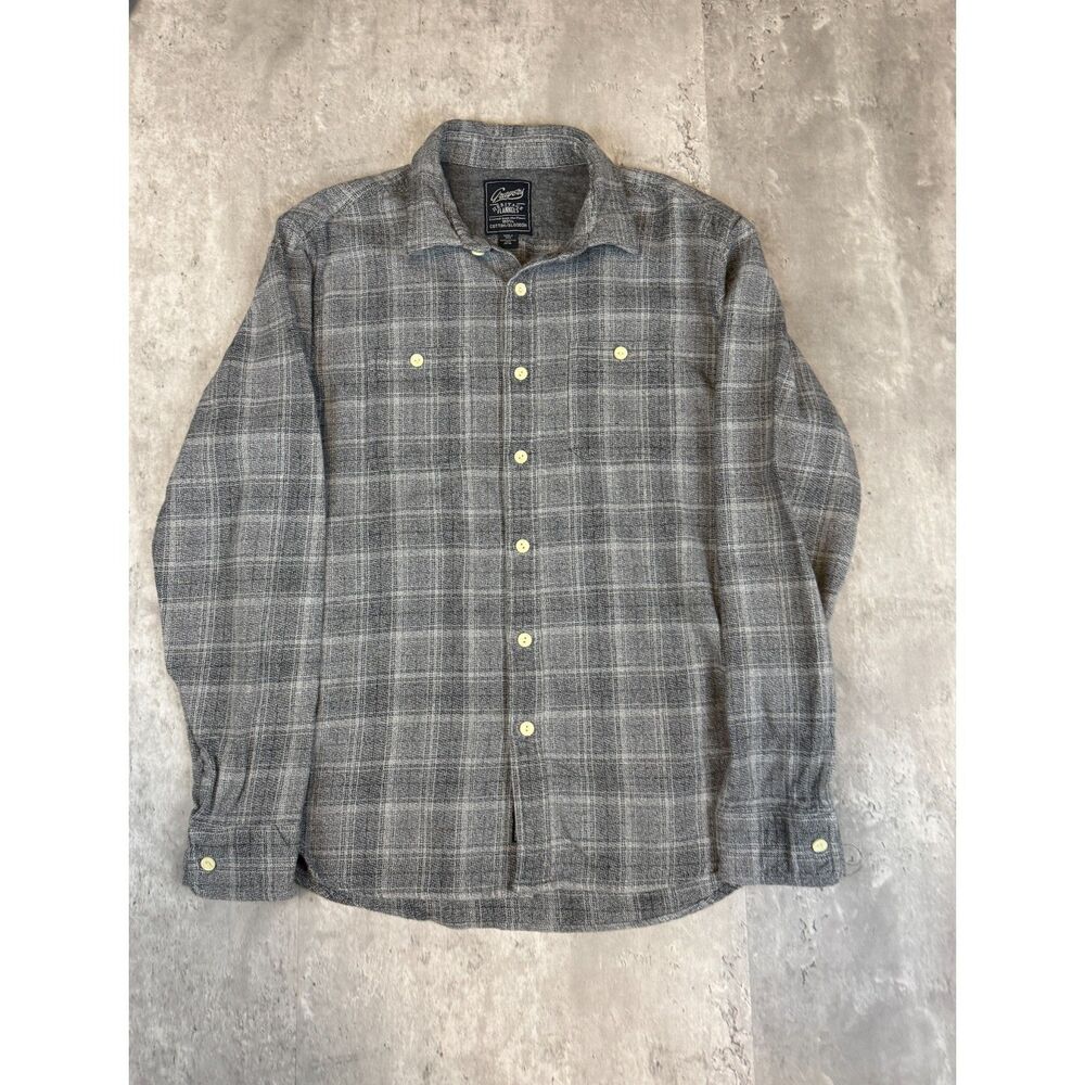 Grayers Heritage Flannel Shirt Men's Medium Gray Plaid Brushed Cotton